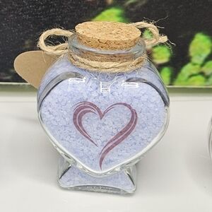 Hand Decorated Glass Bottle Filled With Bath Salt